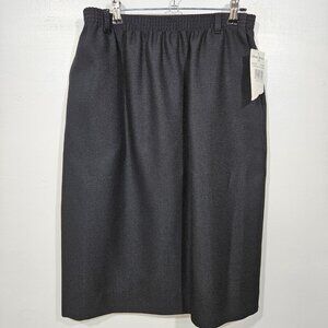 Alfred Dunner NWT Black Skirt Size 8 Straight‎ Line Elastic Waist (HS37)